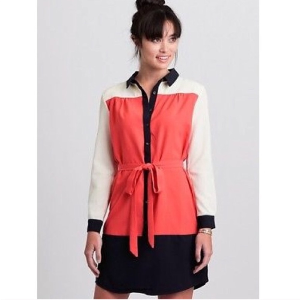 Anthropologie Maeve Colorblock Shirt dress